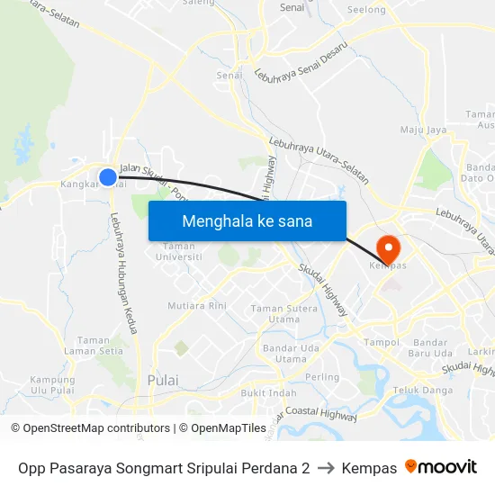 Opp Pasaraya Songmart Sripulai Perdana 2 to Kempas map