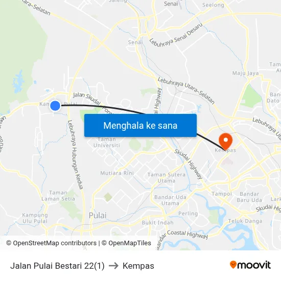 Jalan Pulai Bestari 22(1) to Kempas map