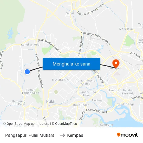 Pangsapuri Pulai Mutiara 1 to Kempas map