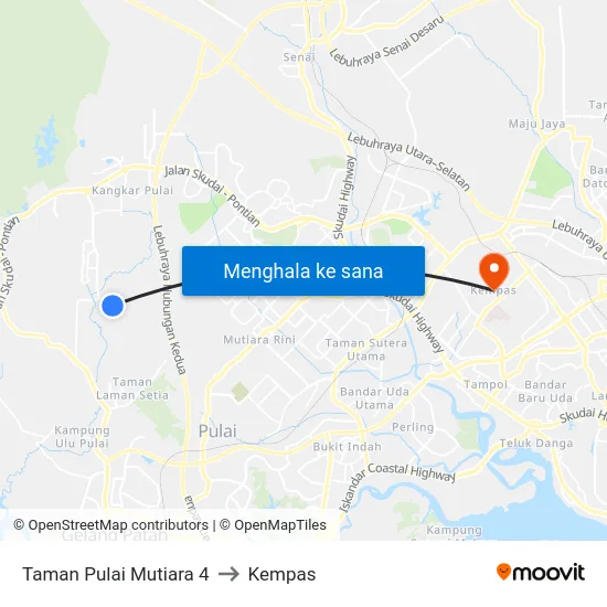 Taman Pulai Mutiara 4 to Kempas map