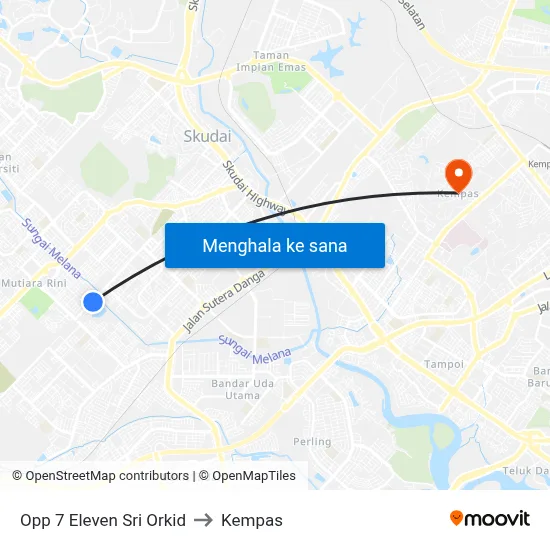 Opp 7 Eleven Sri Orkid to Kempas map