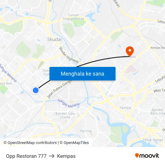 Opp Restoran 777 to Kempas map