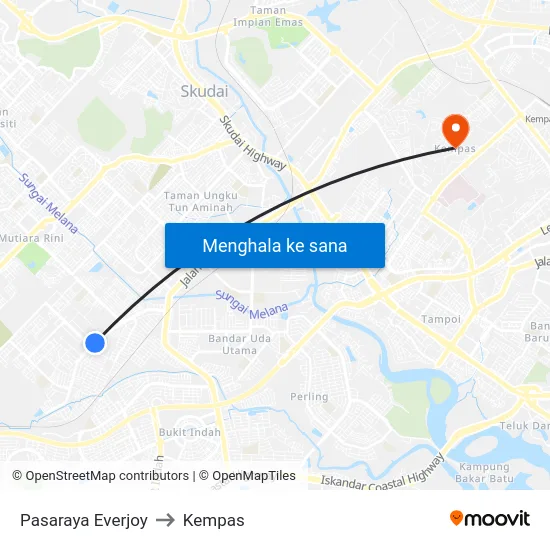 Pasaraya Everjoy to Kempas map