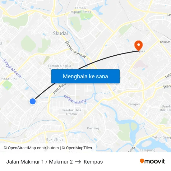 Jalan Makmur 1 / Makmur 2 to Kempas map
