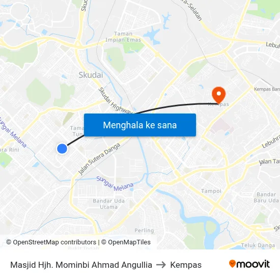Masjid Hjh. Mominbi Ahmad Angullia to Kempas map