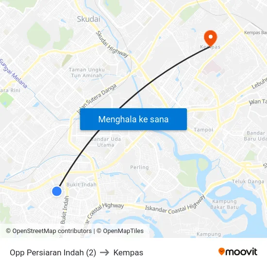 Opp Persiaran Indah (2) to Kempas map