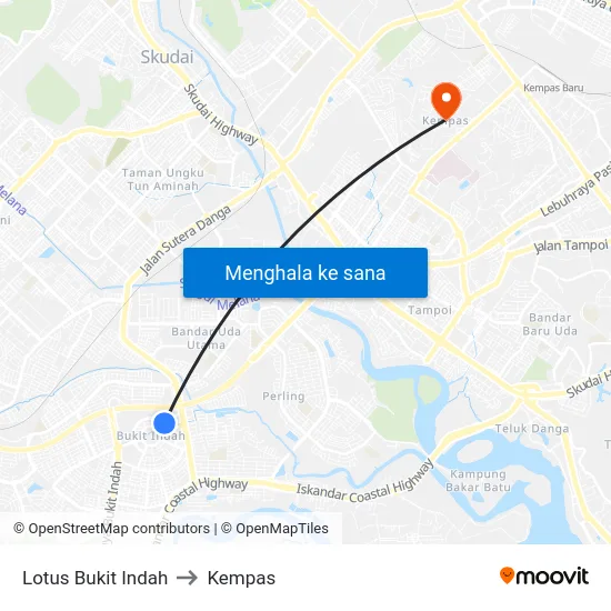 Lotus Bukit Indah to Kempas map