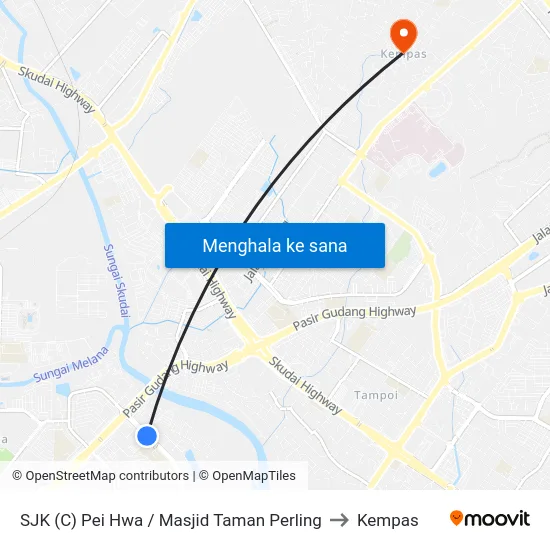 SJK (C) Pei Hwa / Masjid Taman Perling to Kempas map