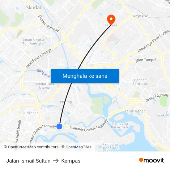 Jalan Ismail Sultan to Kempas map