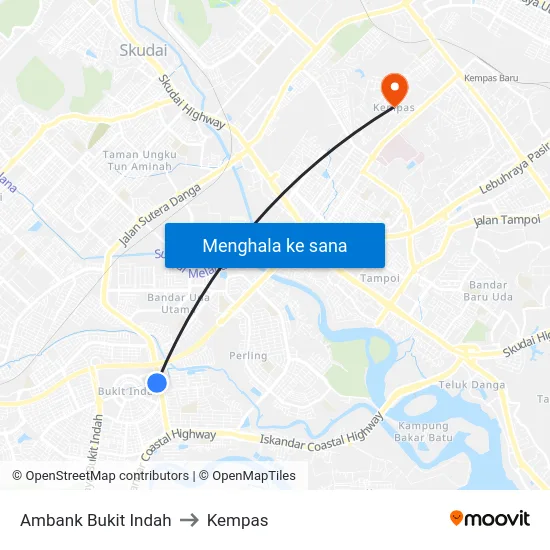 Ambank Bukit Indah to Kempas map