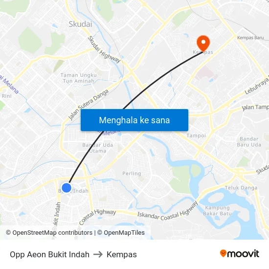 Opp Aeon Bukit Indah to Kempas map