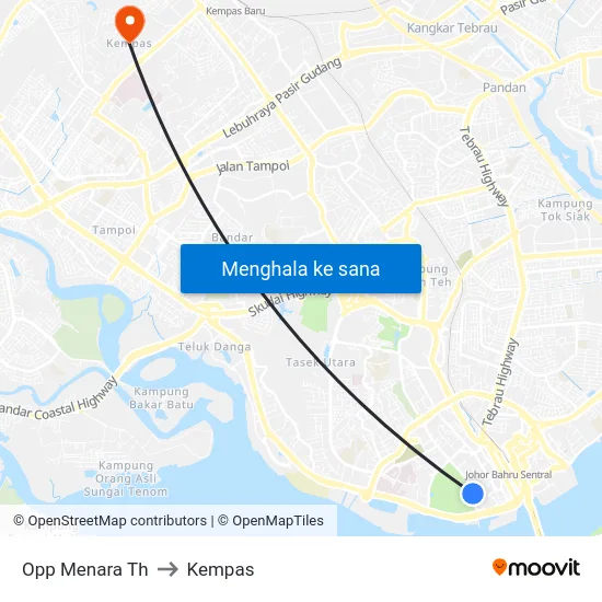 Opp Menara Th to Kempas map