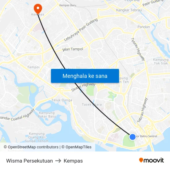 Wisma Persekutuan to Kempas map