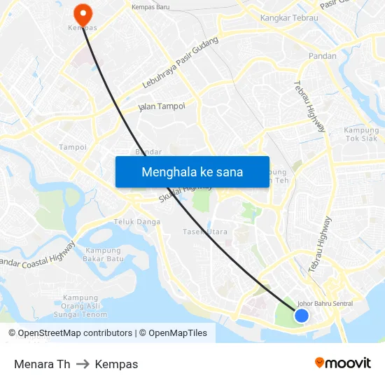 Menara Th to Kempas map
