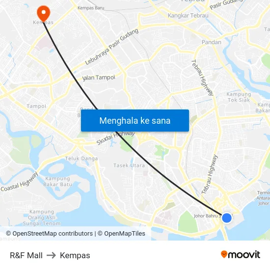 R&F Mall to Kempas map