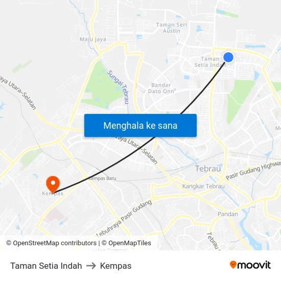 Taman Setia Indah to Kempas map