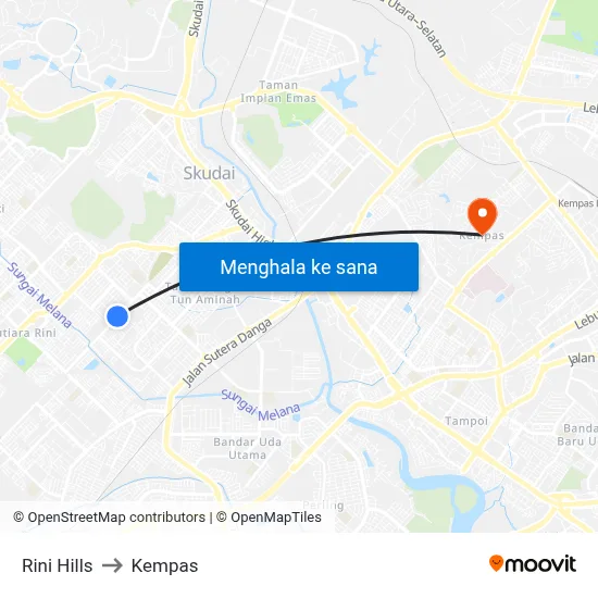 Rini Hills to Kempas map