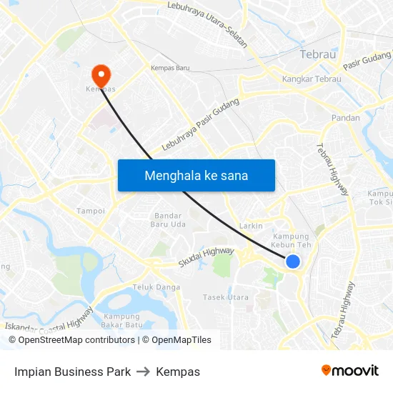 Impian Business Park to Kempas map