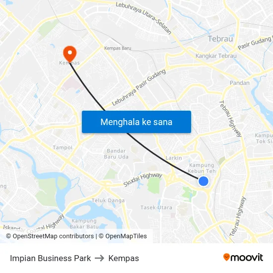 Impian Business Park to Kempas map