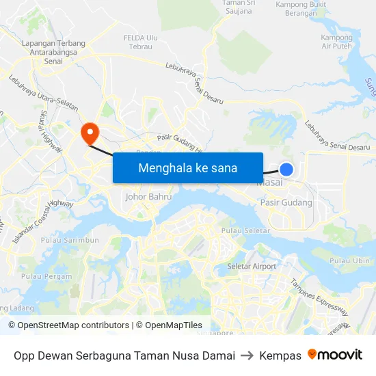 Opp Dewan Serbaguna Taman Nusa Damai to Kempas map