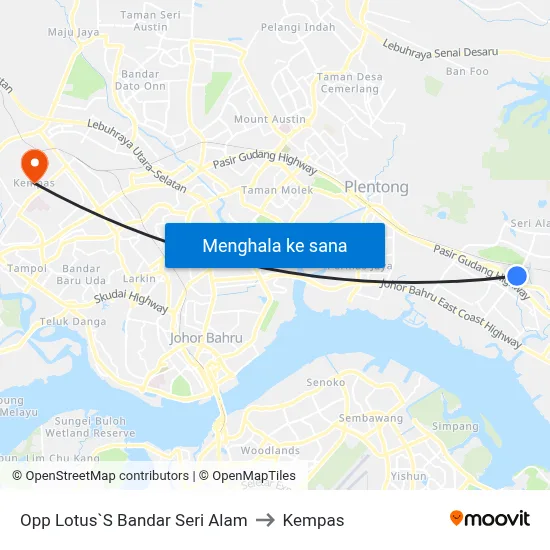 Opp Lotus`S Bandar Seri Alam to Kempas map