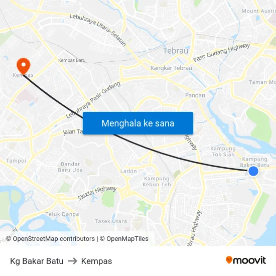 Kg Bakar Batu to Kempas map