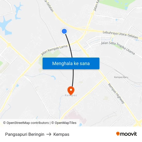 Pangsapuri Beringin to Kempas map