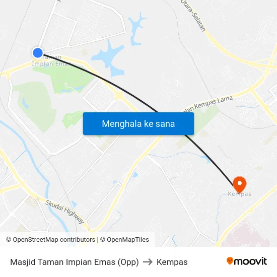 Masjid Taman Impian Emas (Opp) to Kempas map