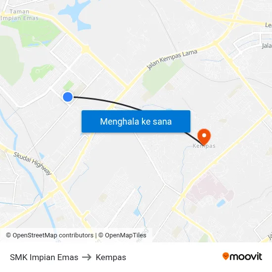 SMK Impian Emas to Kempas map