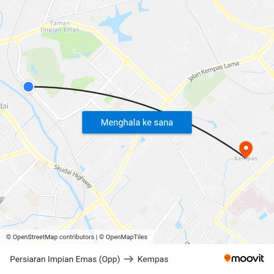Persiaran Impian Emas (Opp) to Kempas map