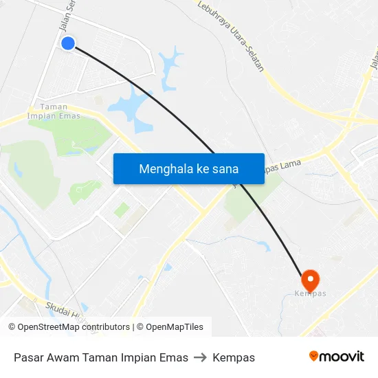 Pasar Awam Taman Impian Emas to Kempas map
