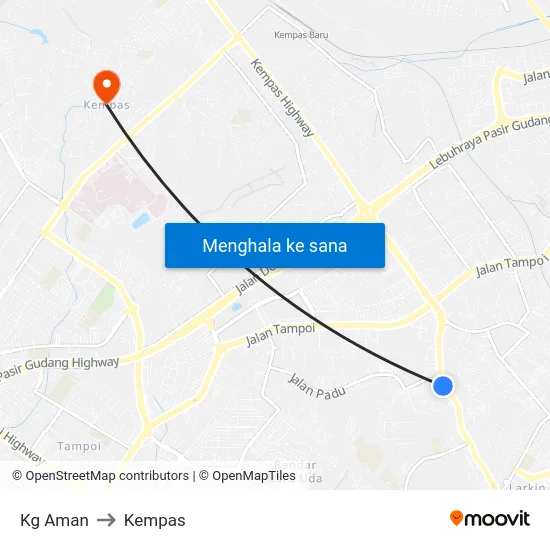 Kg Aman to Kempas map