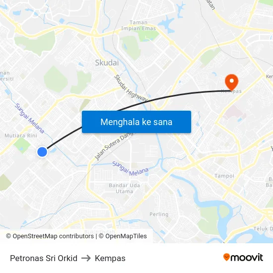 Petronas Sri Orkid to Kempas map