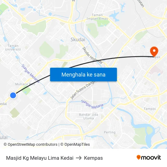 Masjid Kg Melayu Lima Kedai to Kempas map