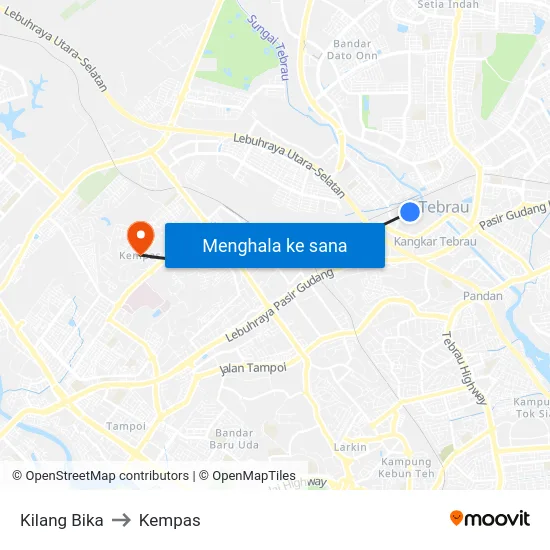 Kilang Bika to Kempas map