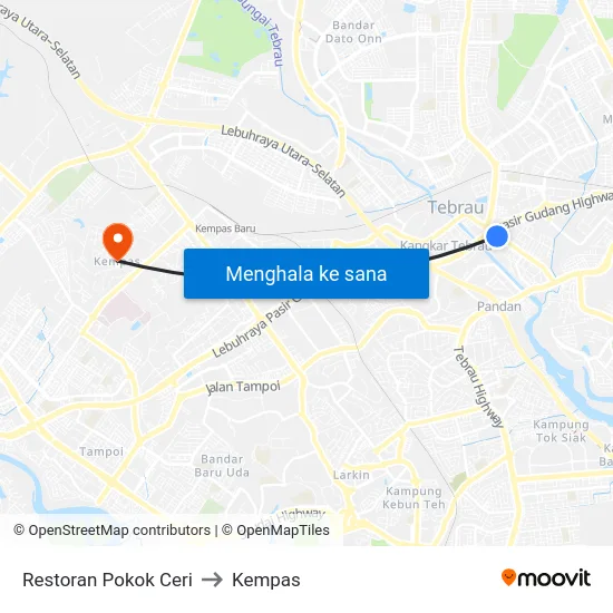 Restoran Pokok Ceri to Kempas map