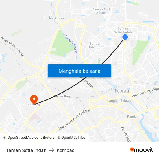 Taman Setia Indah to Kempas map