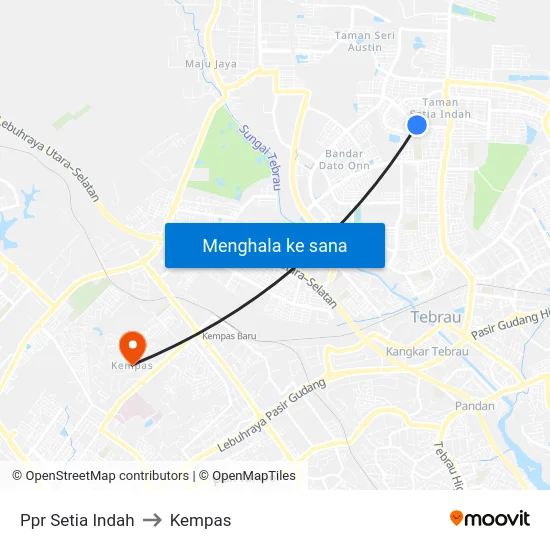 Ppr Setia Indah to Kempas map