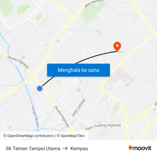 SK Taman Tampoi Utama to Kempas map