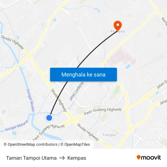 Taman Tampoi Utama to Kempas map