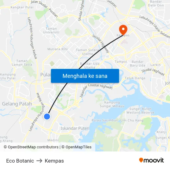 Eco Botanic to Kempas map