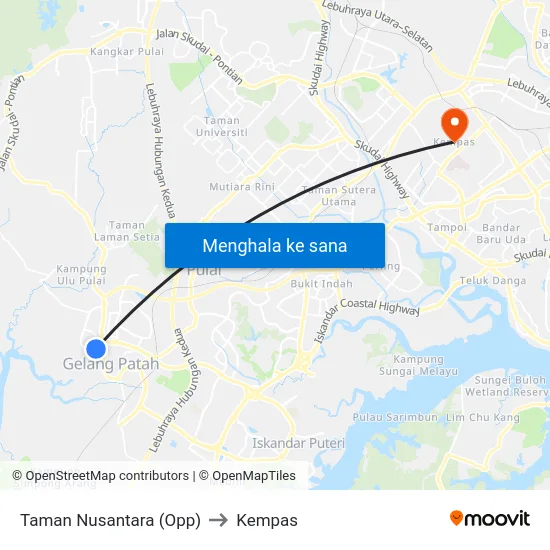 Taman Nusantara (Opp) to Kempas map