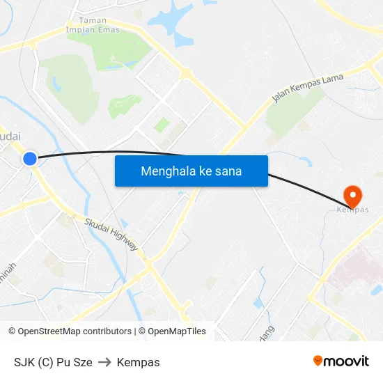 SJK (C) Pu Sze to Kempas map