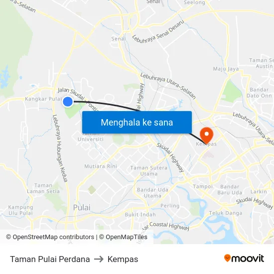 Taman Pulai Perdana to Kempas map