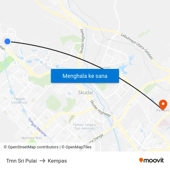 Tmn Sri Pulai to Kempas map