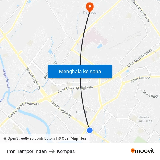 Tmn Tampoi Indah to Kempas map