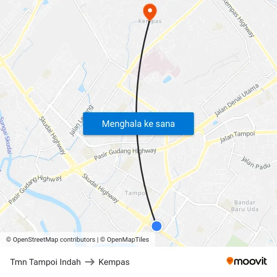 Tmn Tampoi Indah to Kempas map