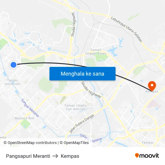 Pangsapuri Meranti to Kempas map