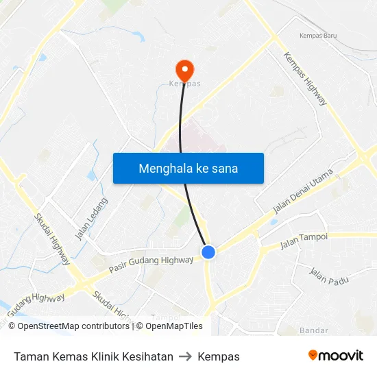 Taman Kemas Klinik Kesihatan to Kempas map