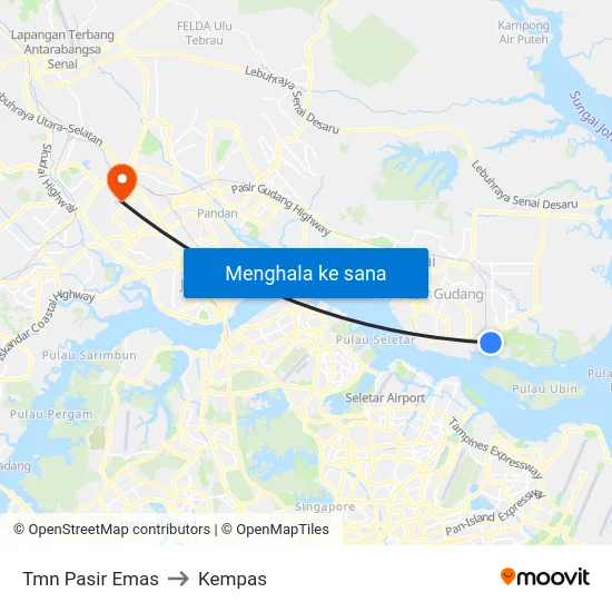 Tmn Pasir Emas to Kempas map